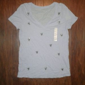 Baby Blue Blinged Size L Tee A New Day